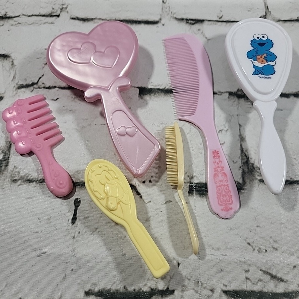 Vintage Brush Comb Lot of 6 Assorted For Dolls Ponies Animals